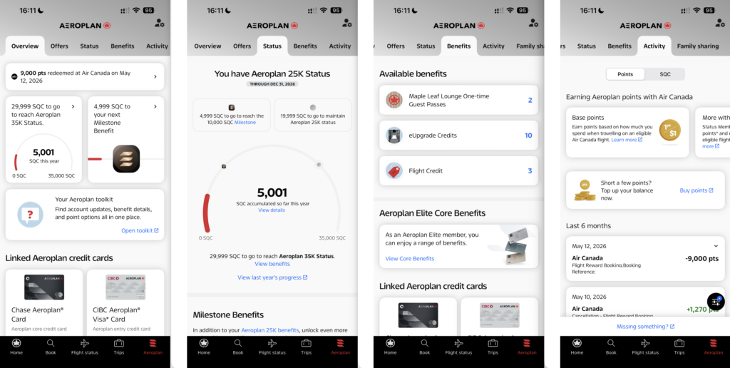 Air Canada app