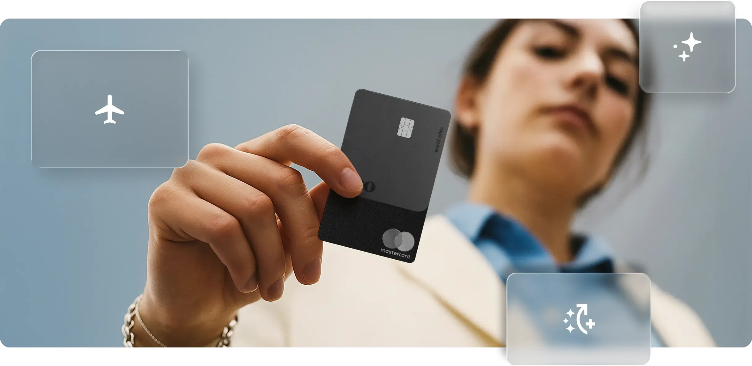 a person holding a credit card