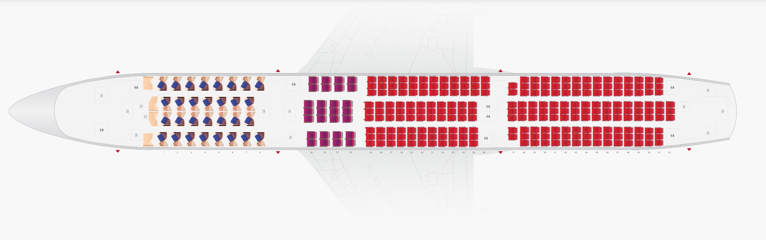 a plane with rows of seats
