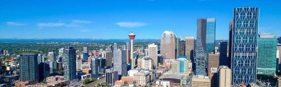 WestJet Calgary stopover a city skyline with a tower