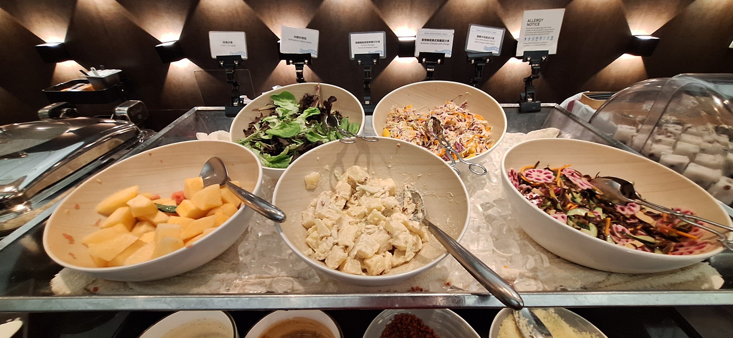 Centurion Lounge Hong Kong a buffet with different types of food