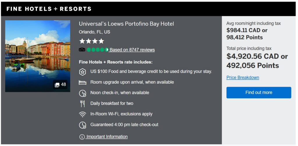 a screenshot of a hotel