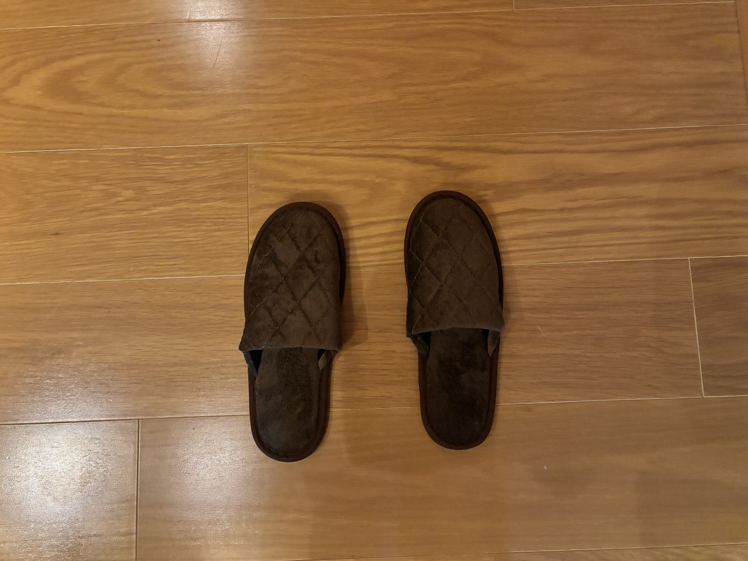Plush brown slippers 