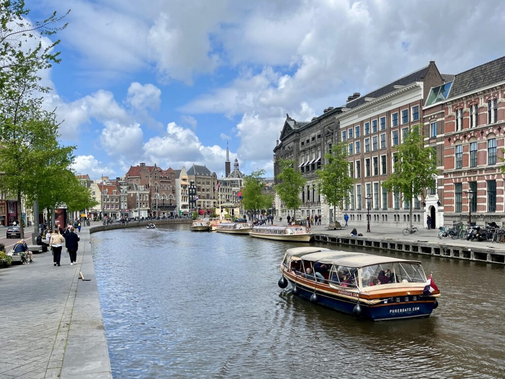 a boat on a river