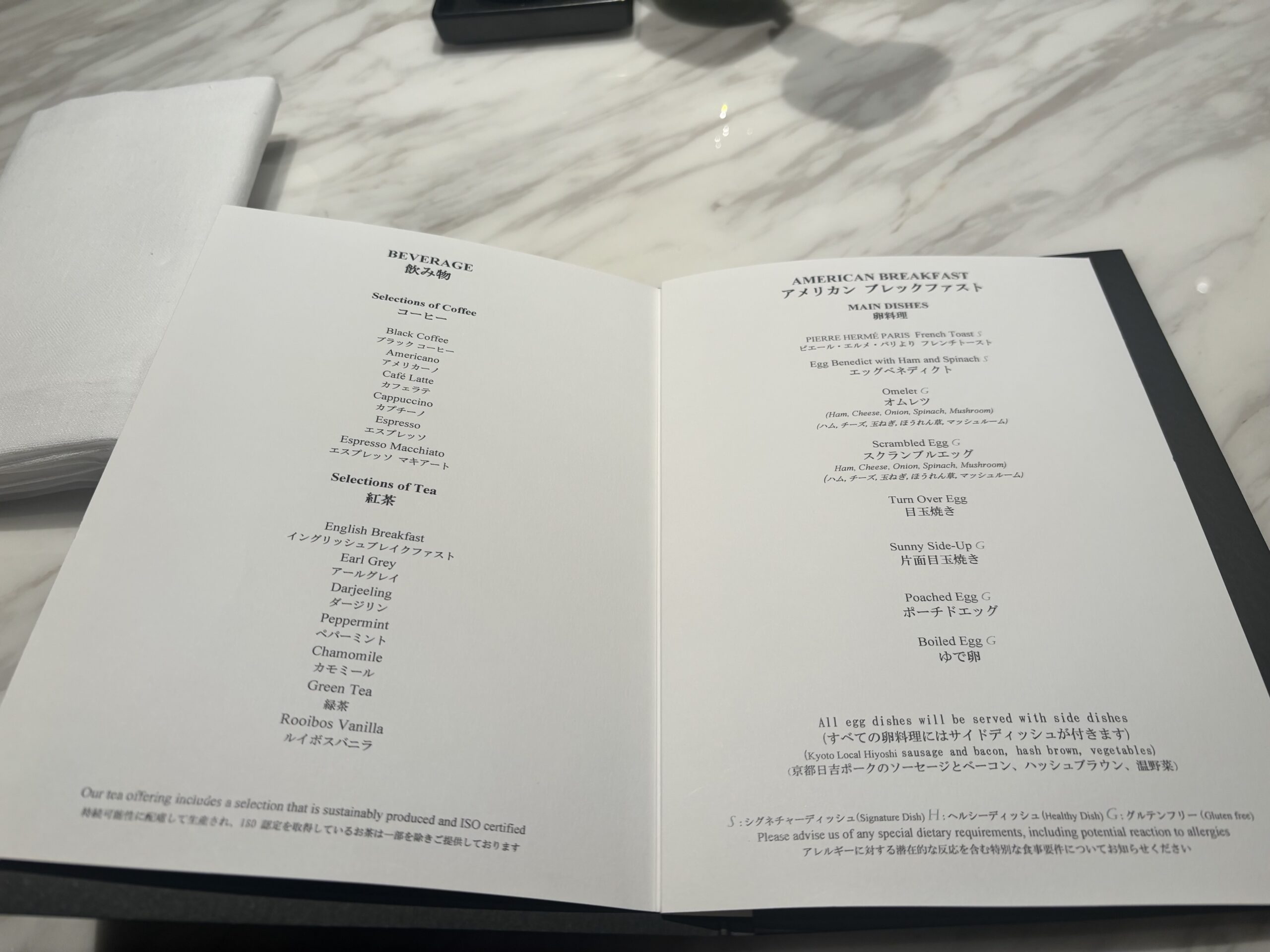 La Locanda - American Breakfast Menu