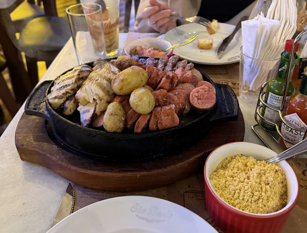 a plate of food on a table