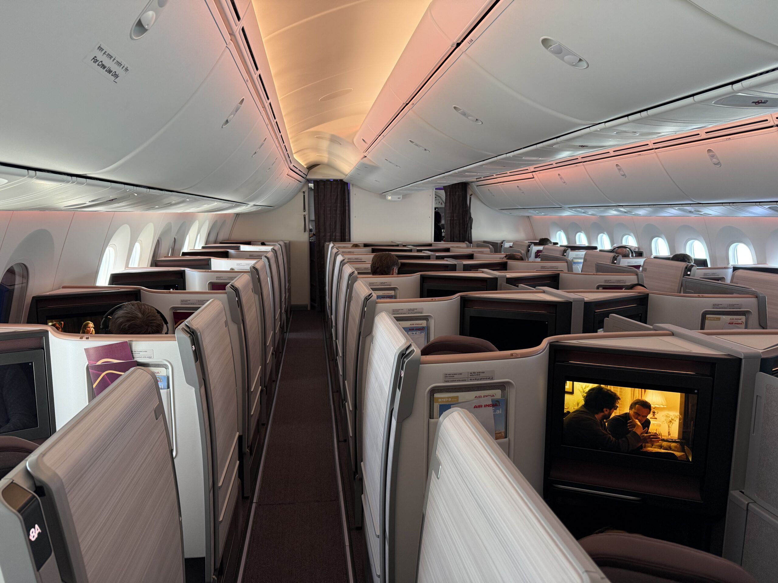 Air India 787-9 Business Class an airplane with seats and windows