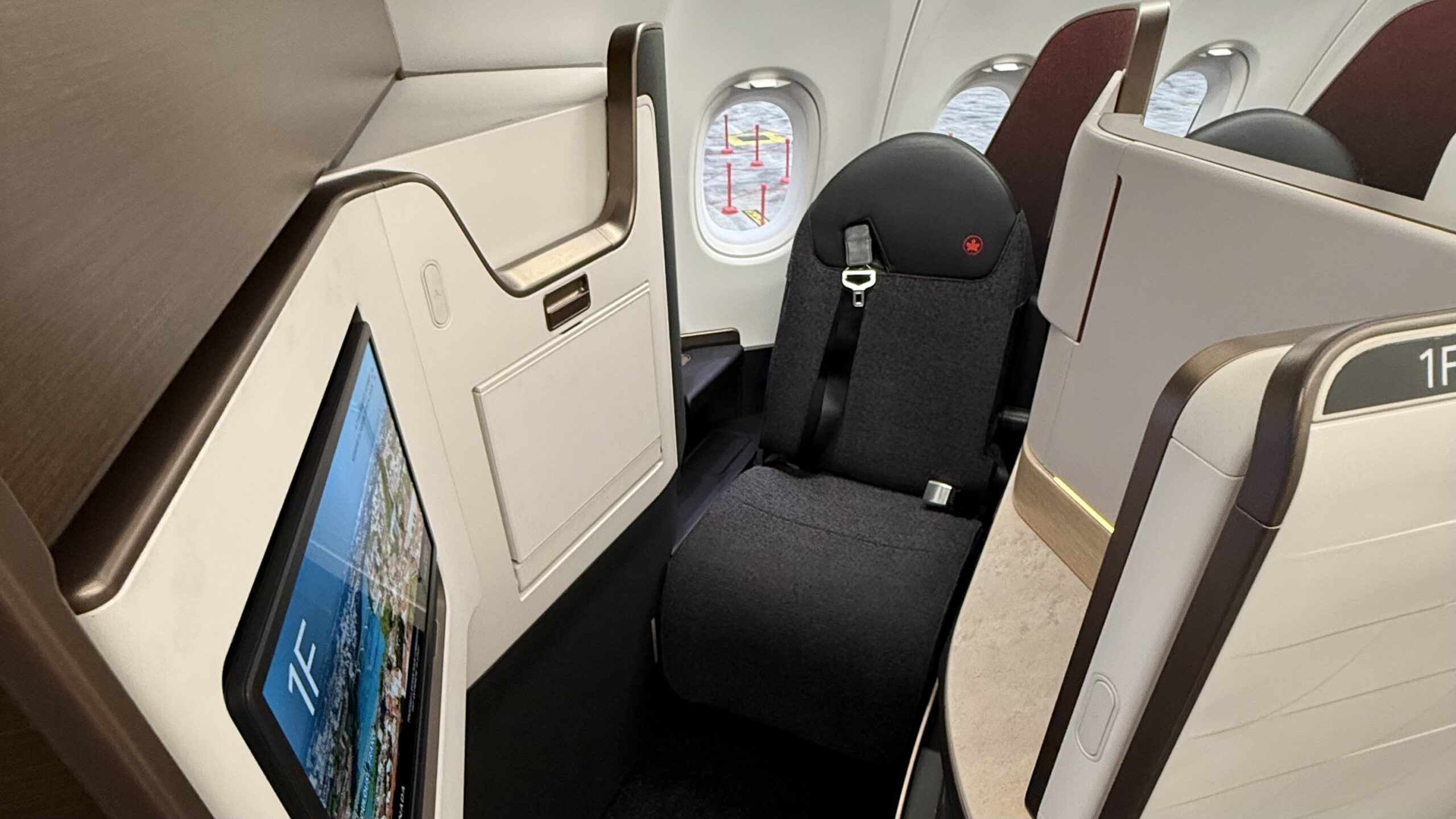 a seat in an airplane