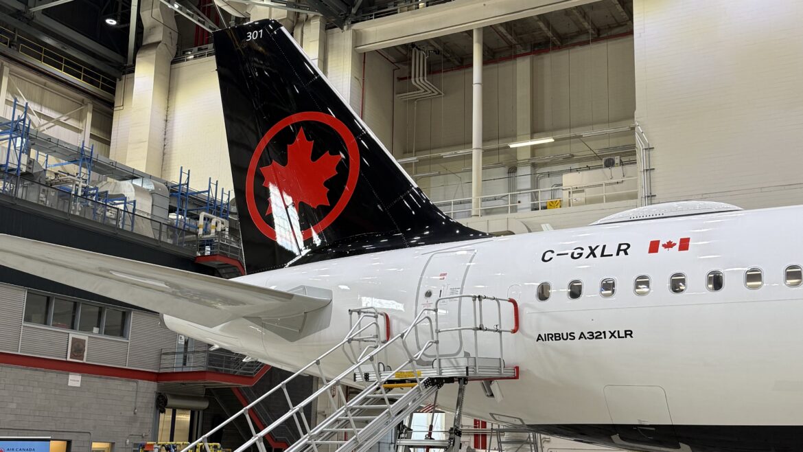 a plane in a hangar