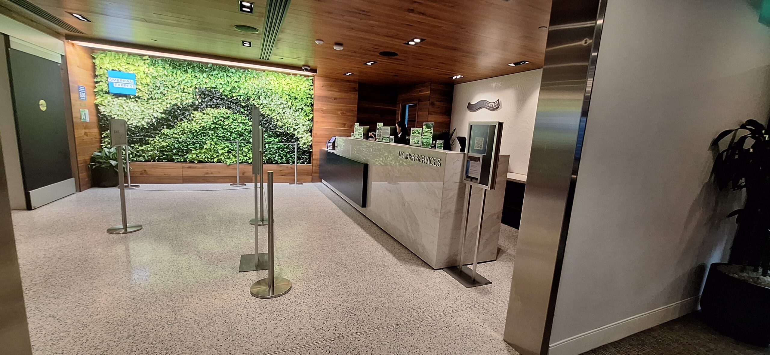 a reception desk in a hotel
