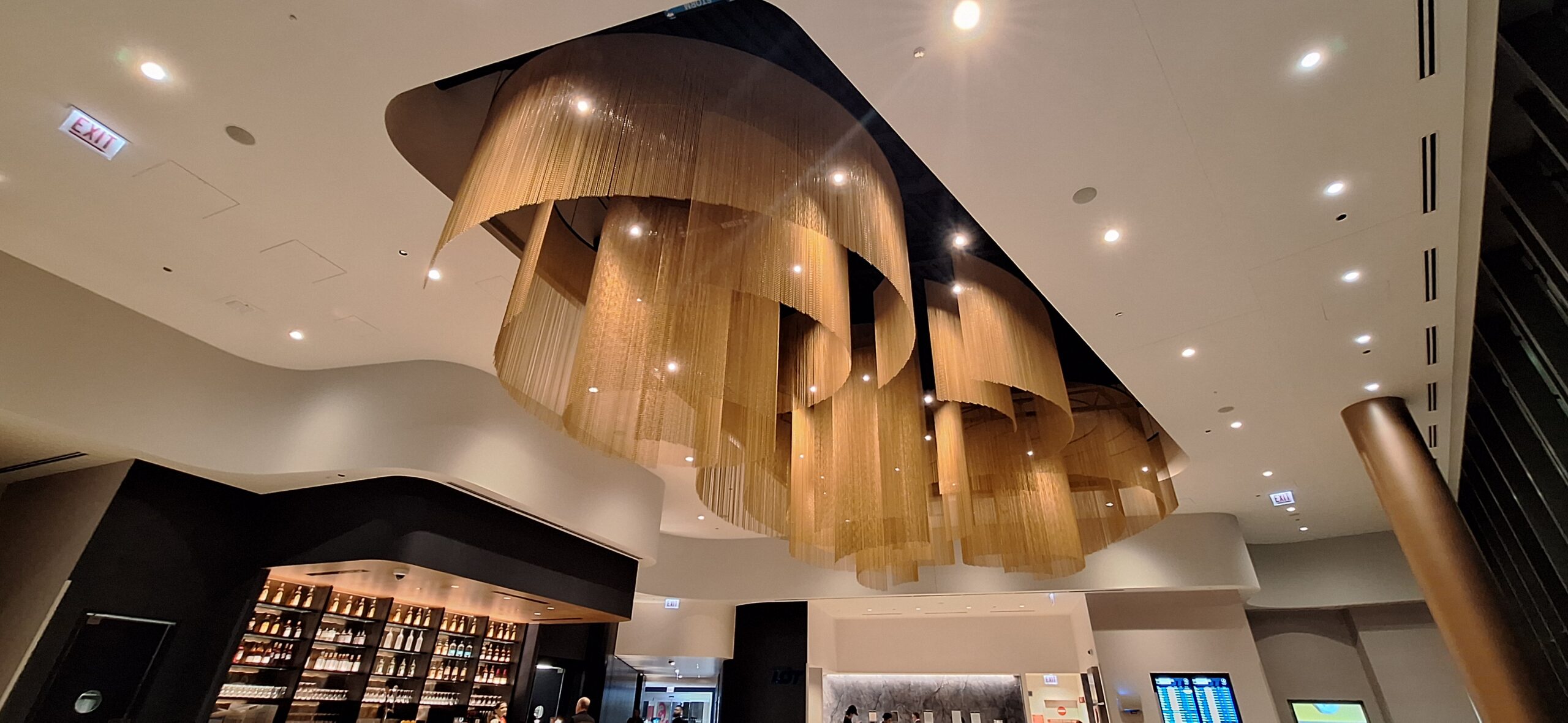 LOT Business Lounge ORD a large chandelier in a building