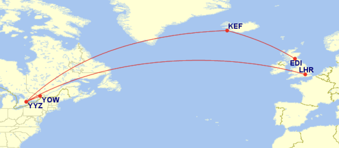 a map of the world with red lines