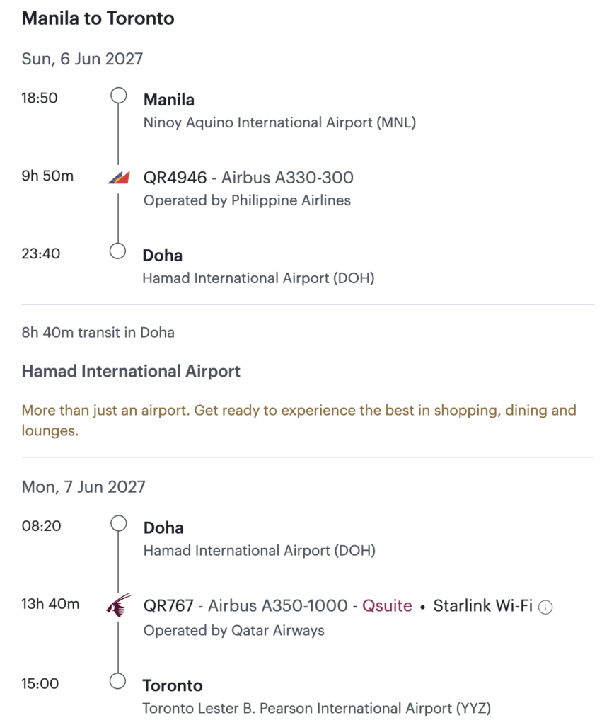 Redeem QR Avios for Philippine Airlines