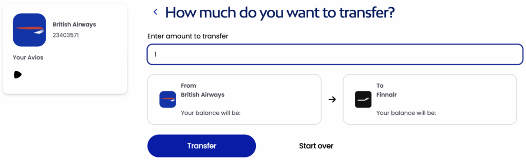 Transfer Avios