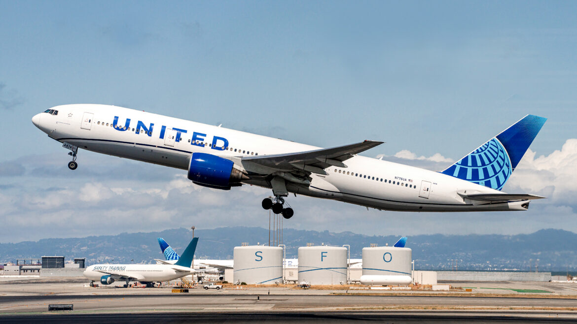 a plane taking off from a runway