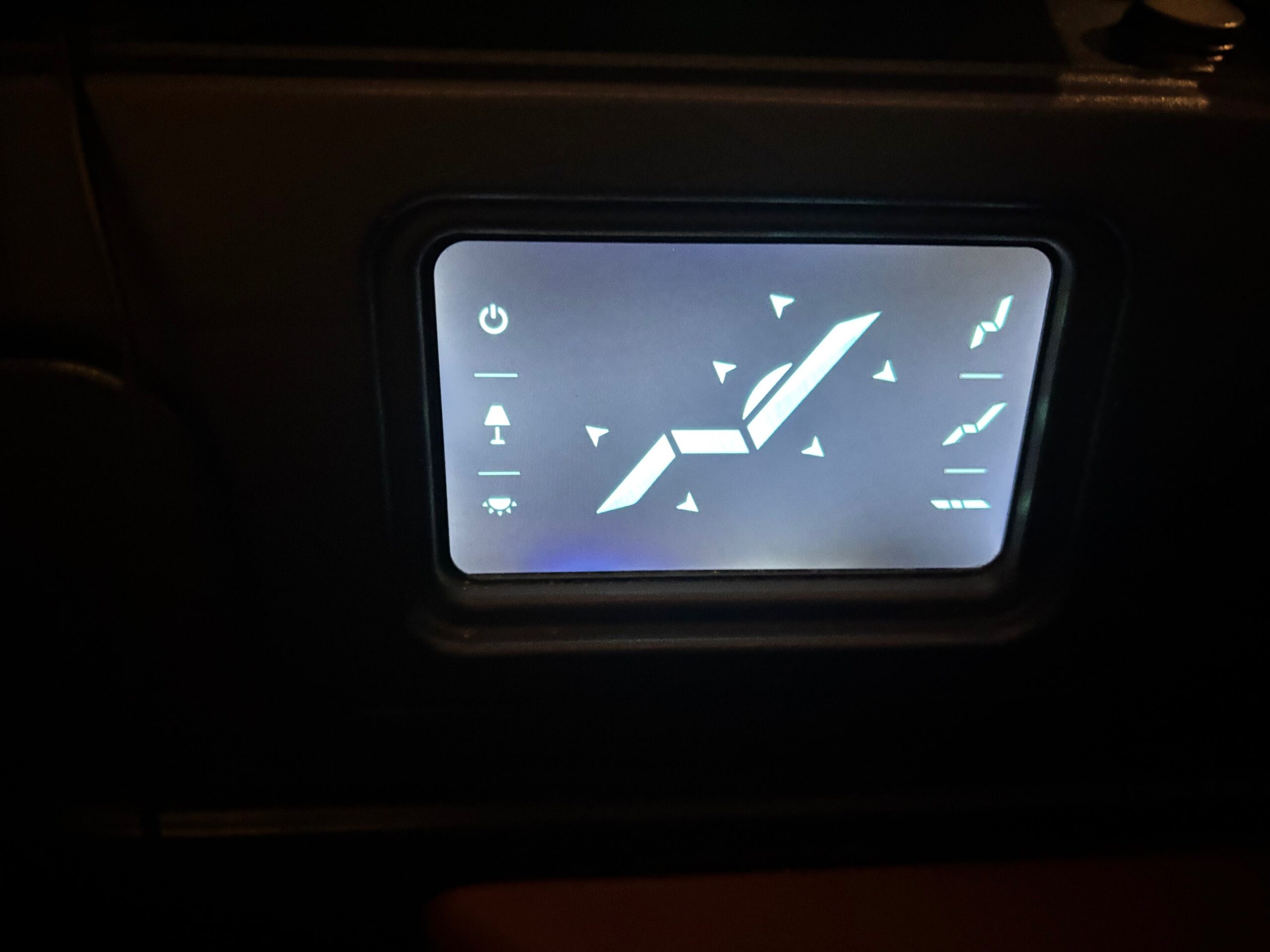 Touchscreen - seat and light settings