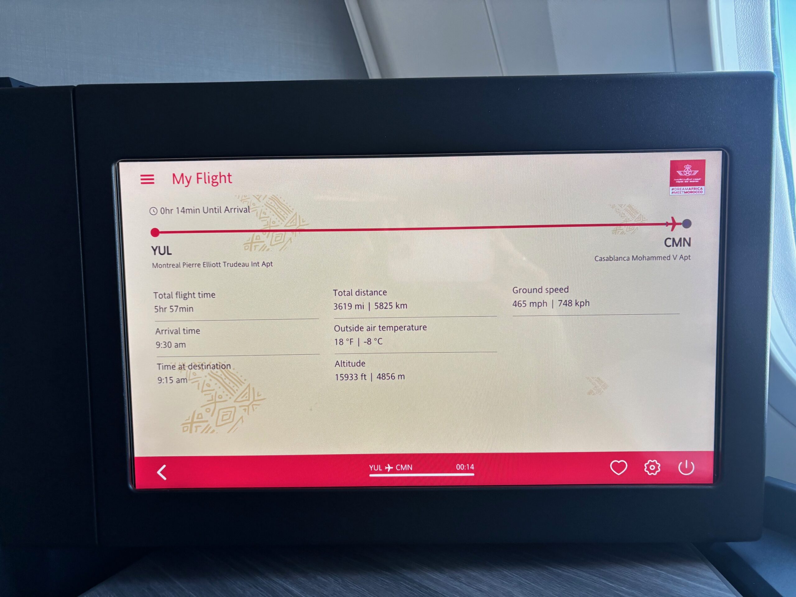 Air Maroc - Flight info