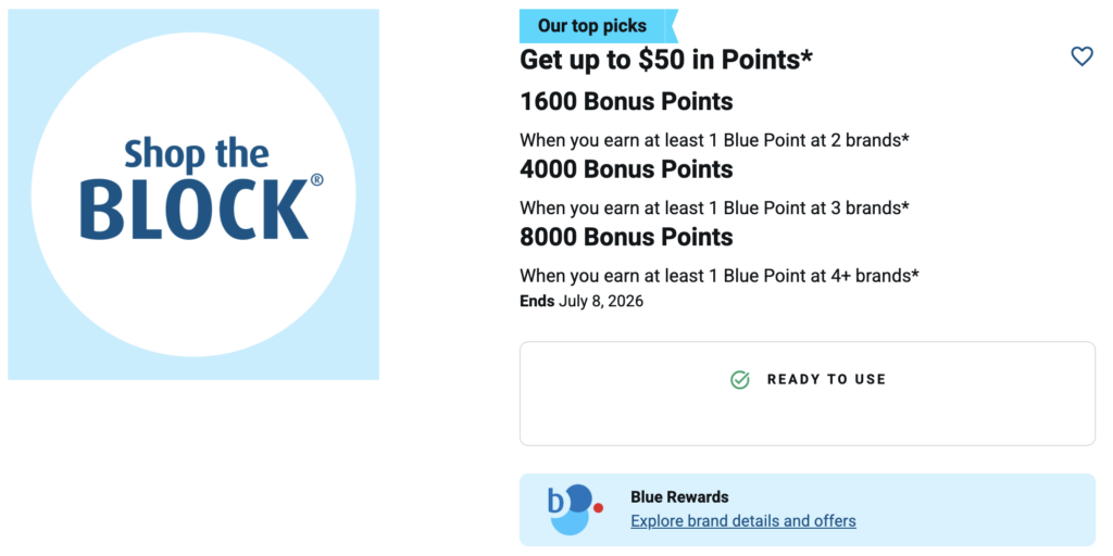 Blue Rewards Shop the Block