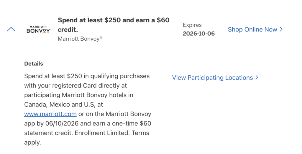 Amex Offer Marriott