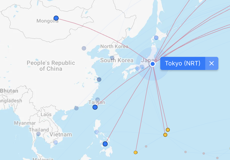 United NRT route network