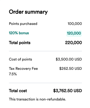 Buy Atmos Rewards points
