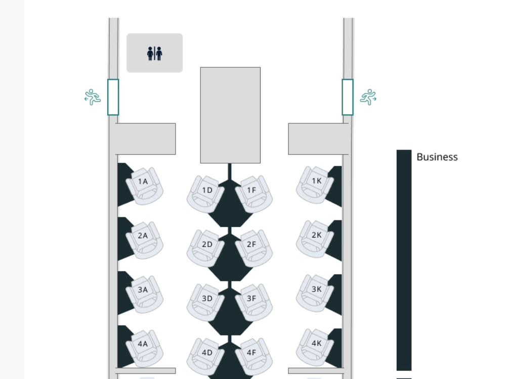 WestJet B787-9 Business Cabin