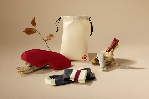 Air Canada new bedding and amenity kits