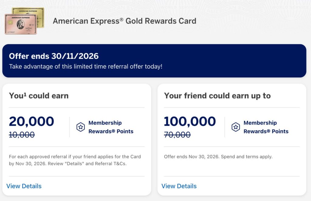Amex Gold elevated bonus