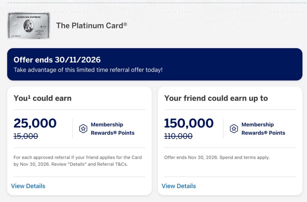 Amex Plat elevated offer