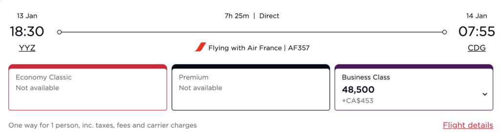 Virgin Atlantic redemption
