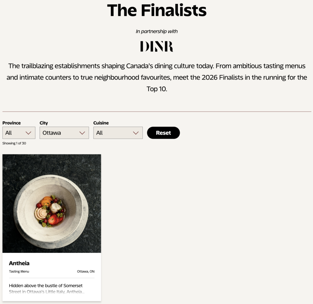 Air Canada Best New Restaurants