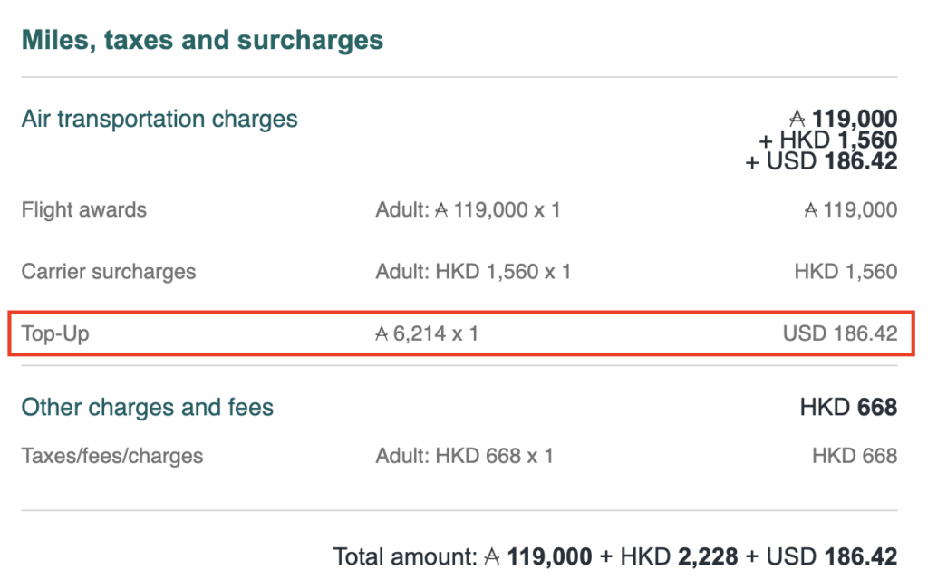 Top up Asia Miles