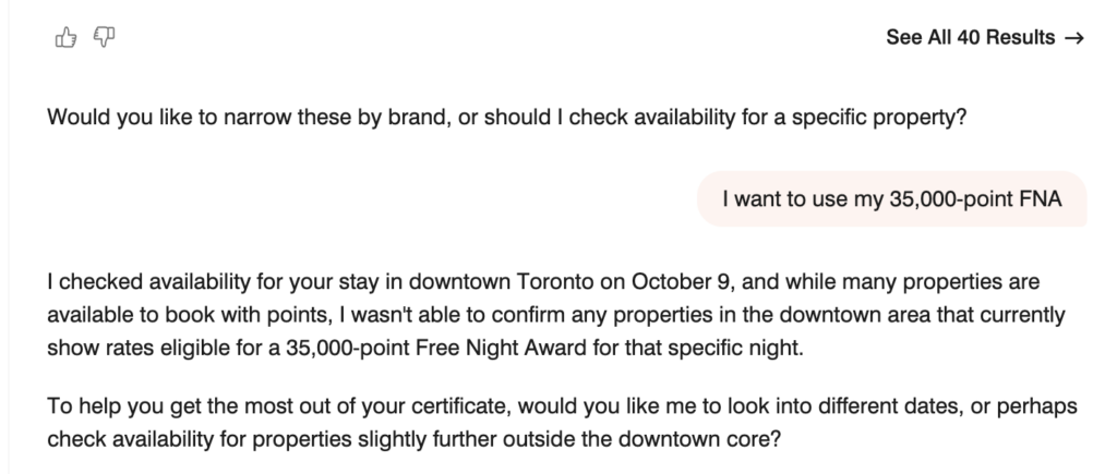 Marriott Ask Bonvoy AI tool