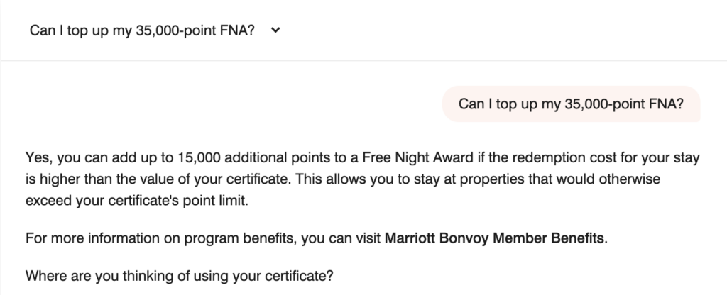 Marriott Ask Bonvoy AI tool